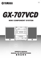 Yamaha GX-707-VCD - Owners Manual
